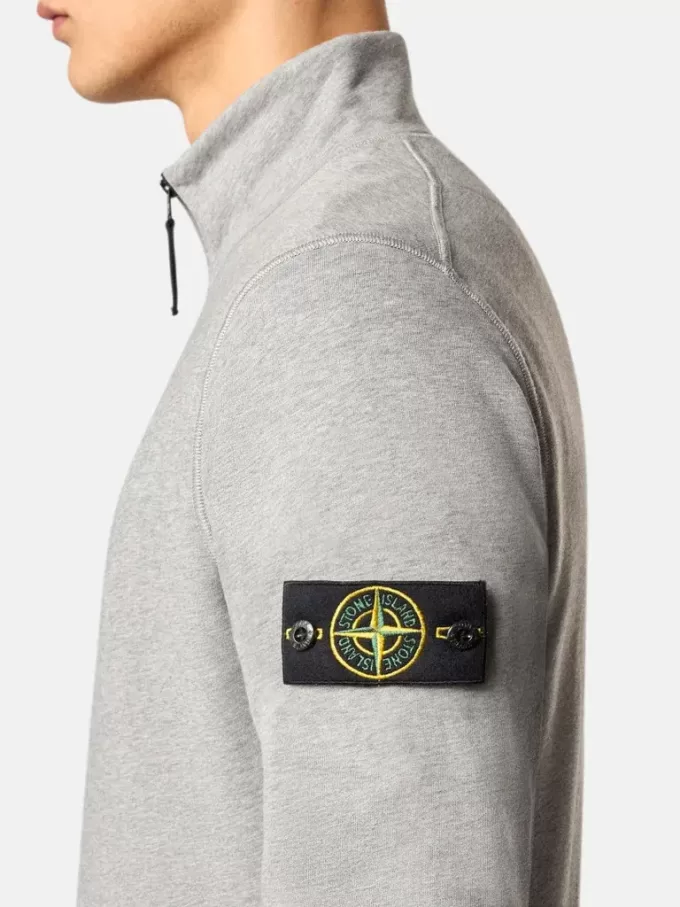 Sweat-shirt à demi-zip avec poches plaquées