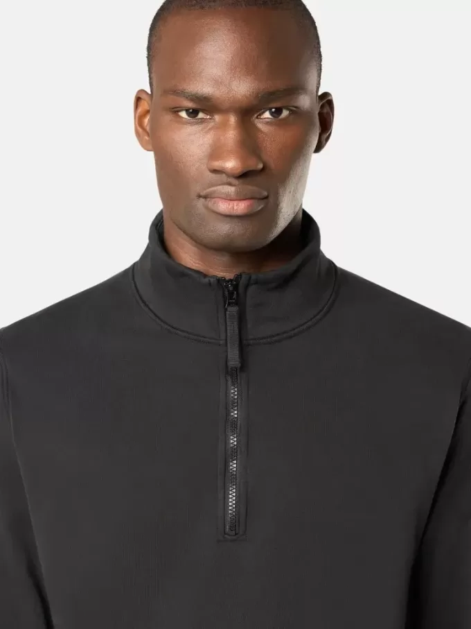 Sweat-shirt à demi-zip avec poches plaquées