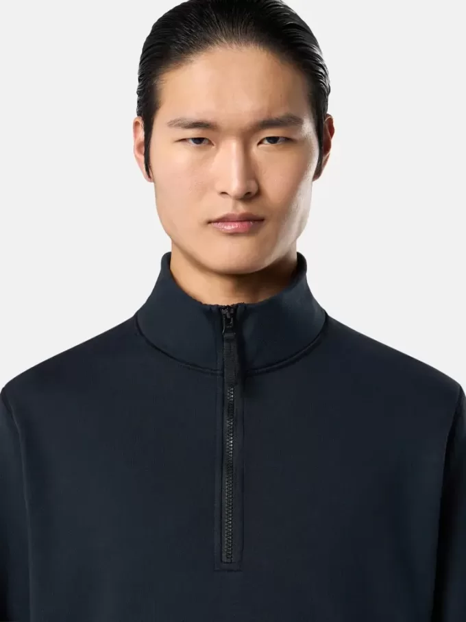 Sweat-shirt à demi-zip avec poches plaquées