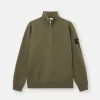 Sweat-shirt à demi-zip et coupe classique avec empiècements côtelés Sweat-shirt à demi-zip et coupe classique avec empiècements côtelés