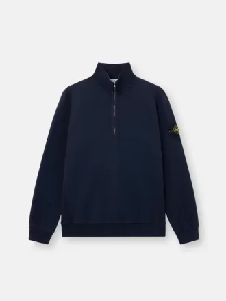 Sweat-shirt à demi-zip et coupe classique avec empiècements côtelés