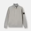 Sweat-shirt à demi-zip et coupe classique avec empiècements côtelés Sweat-shirt à demi-zip et coupe classique avec empiècements côtelés