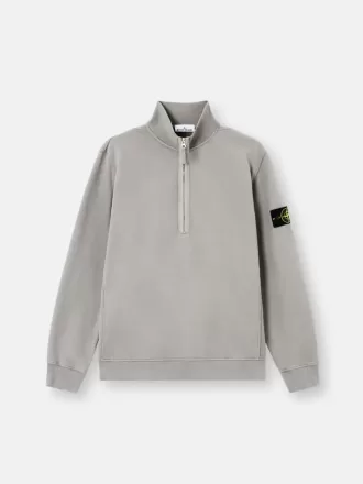 Sweat-shirt à demi-zip et coupe classique avec empiècements côtelés Sweat-shirt à demi-zip et coupe classique avec empiècements côtelés