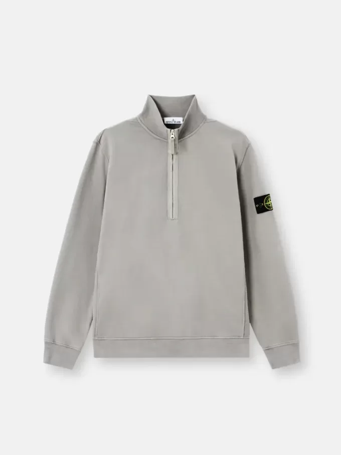Sweat-shirt à demi-zip et coupe classique avec empiècements côtelés Sweat-shirt à demi-zip et coupe classique avec empiècements côtelés