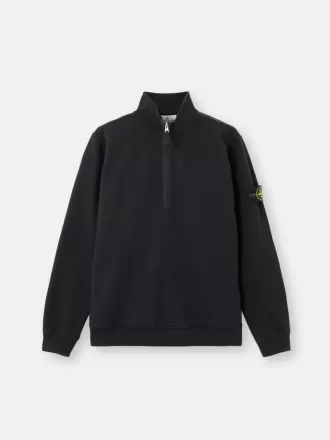 Sweat-shirt à demi-zip et coupe classique avec empiècements côtelés