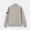 Sweat-shirt à demi-zip et coupe classique avec empiècements côtelés Sweat-shirt à demi-zip et coupe classique avec empiècements côtelés