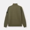Sweat-shirt à demi-zip et coupe classique avec empiècements côtelés Sweat-shirt à demi-zip et coupe classique avec empiècements côtelés