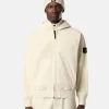 Sweat-shirt oversize à capuche et fermeture éclair, avec empiècements côtelés