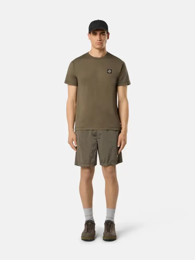 T-shirt slim à manches courtes avec patch Compass