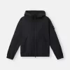 Veste à capuche avec barrière tous temps et protection anti-chute Veste à capuche avec barrière tous temps et protection anti-chute