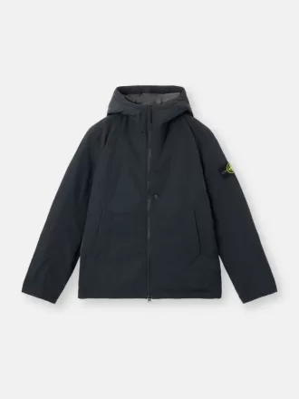 Veste matelassée à capuche avec poches anti-chute et à boutons-pression. Veste matelassée à capuche avec poches anti-chute et à boutons-pression.